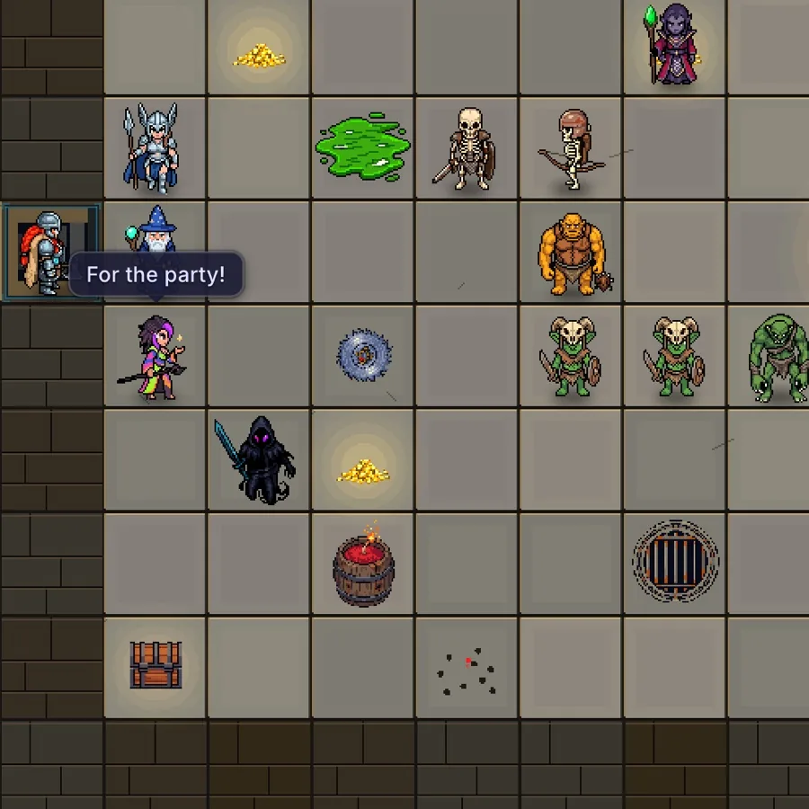 Dungeon Hole: tick zero of a raid, the party comes through the door with For the party! and the horde waits